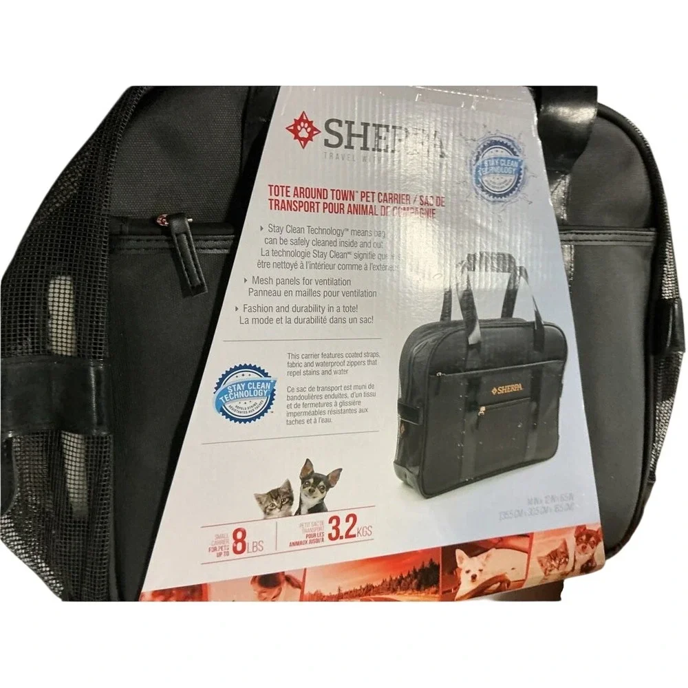 Sherpa Small Animal‎ Tote Around Town Pet Carrier Black Airline Approved New